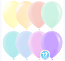 ассорти Макарунс 12""(30см)  пастель Китай (Assorted / Macaroons) 100шт/уп