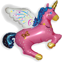 FM фигура большая 901658 Волшебный единорог Фольга фуксия